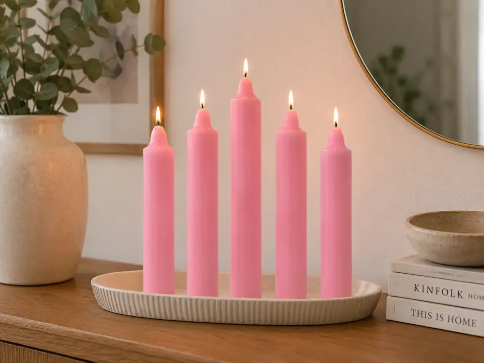 Vela Segura Lisa x12 Rosado
