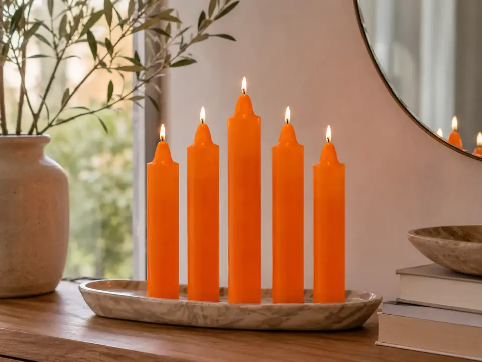 Vela Segura Lisa x12 Naranja