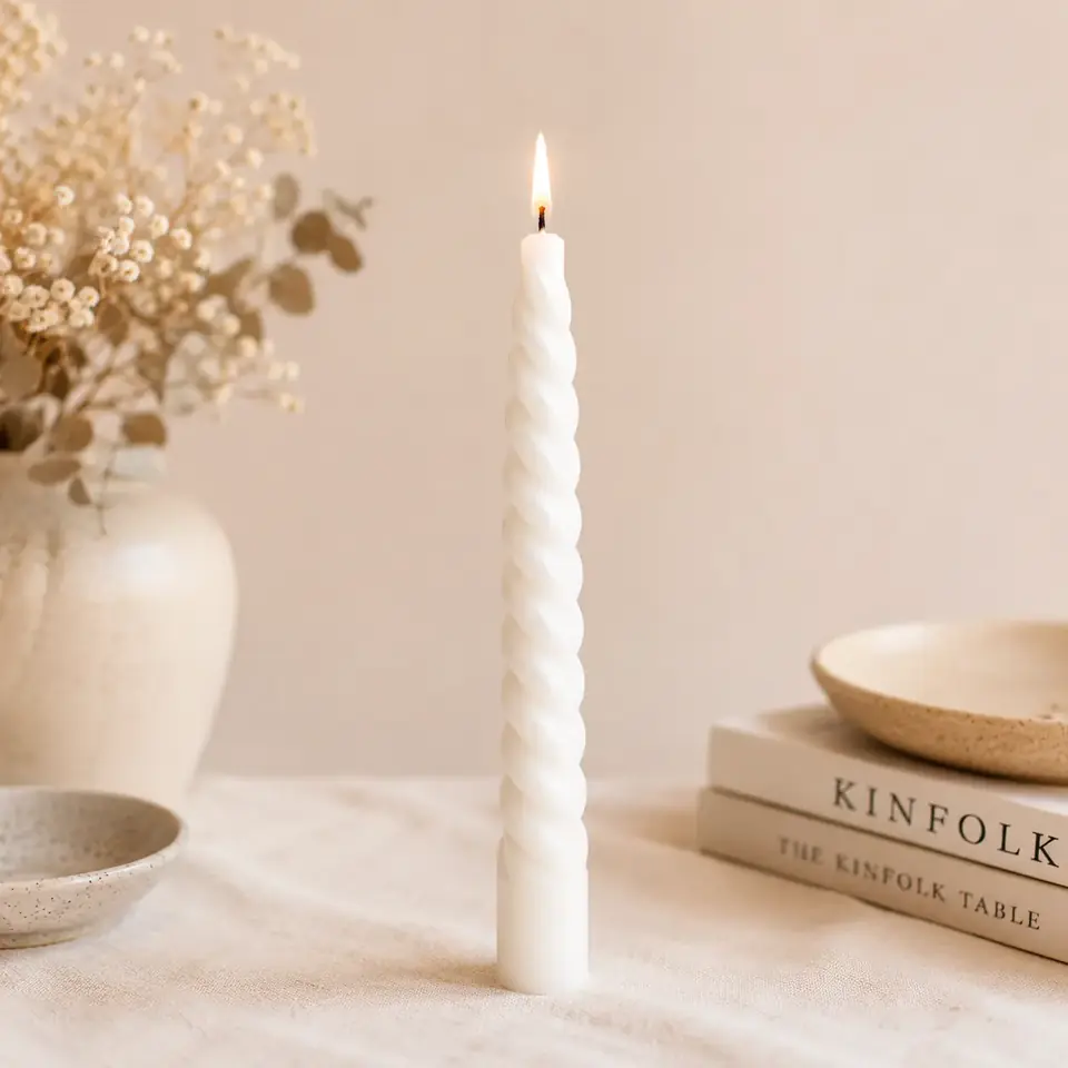 Velas Torneadas x6 Blanco