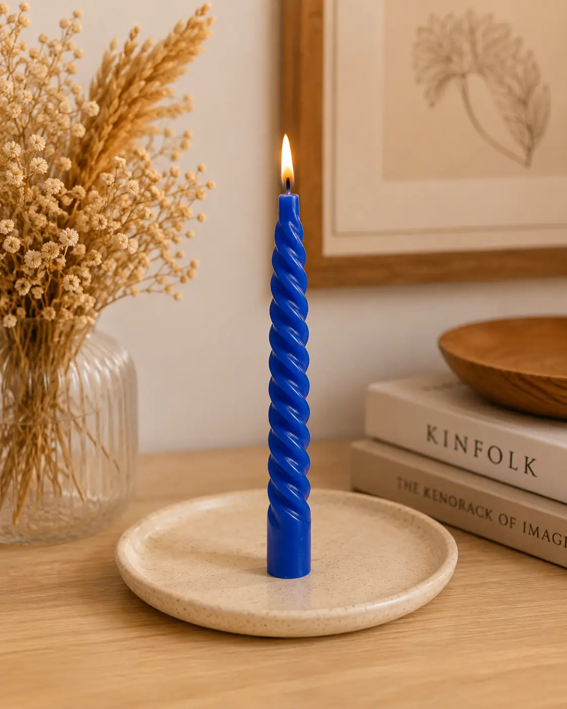 Velas Torneadas x6 Azul