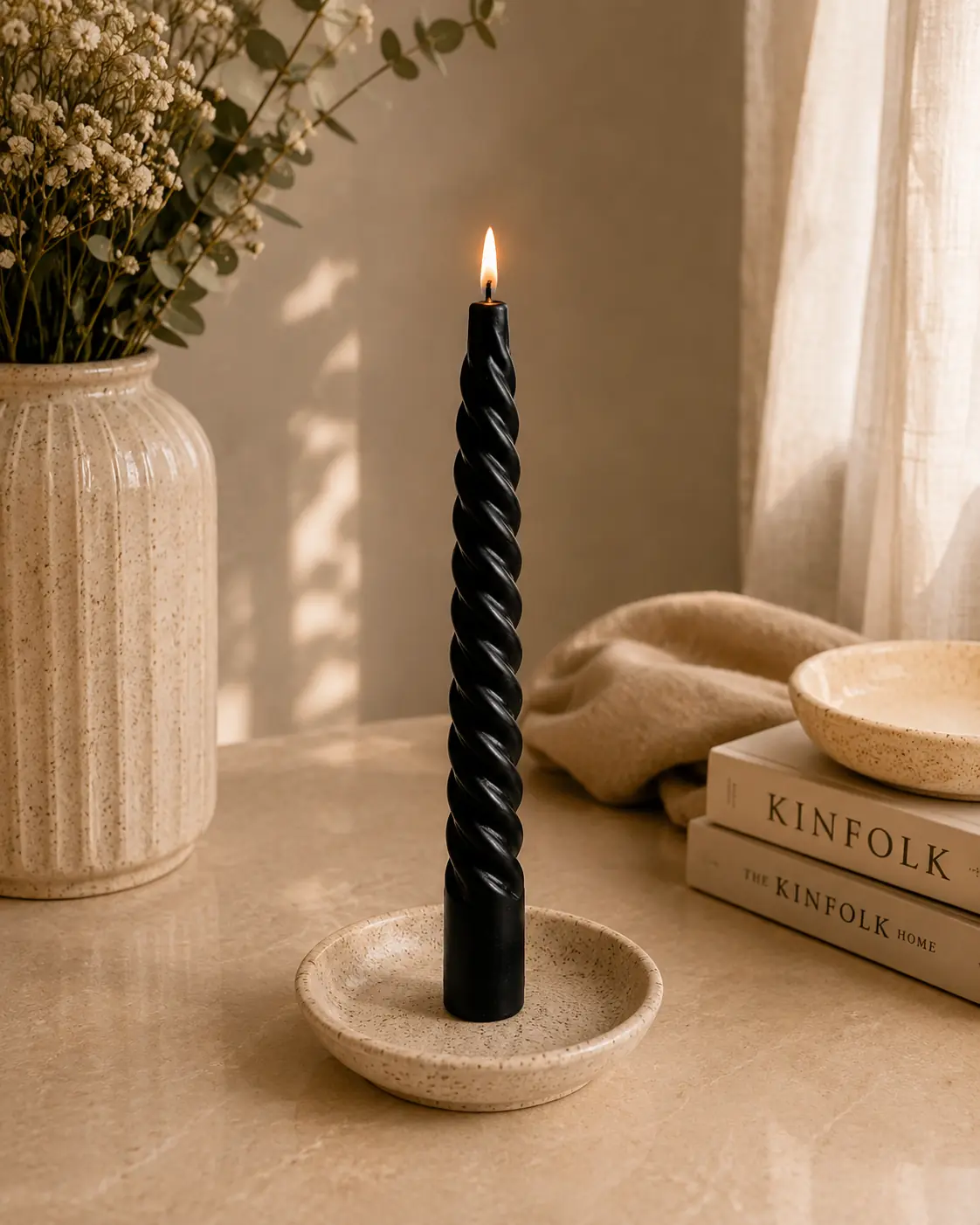 Velas Torneadas x6 Negra