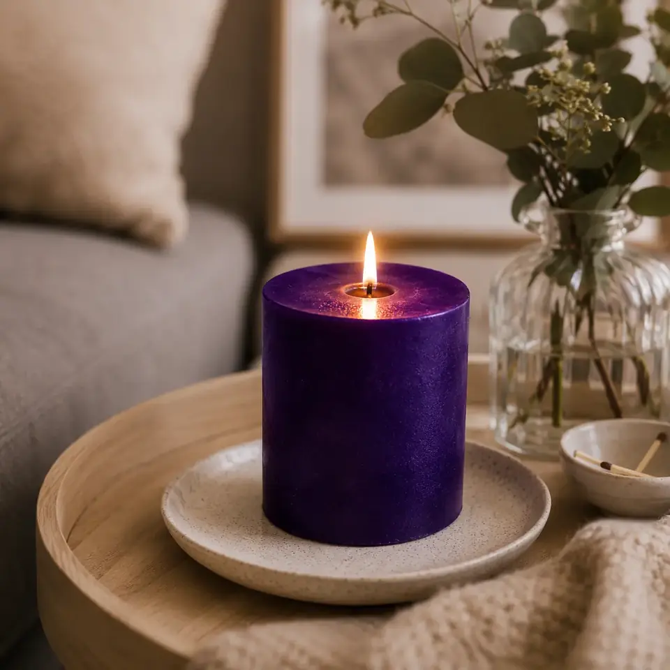 Velón cilíndrico chico 6×5 Violeta