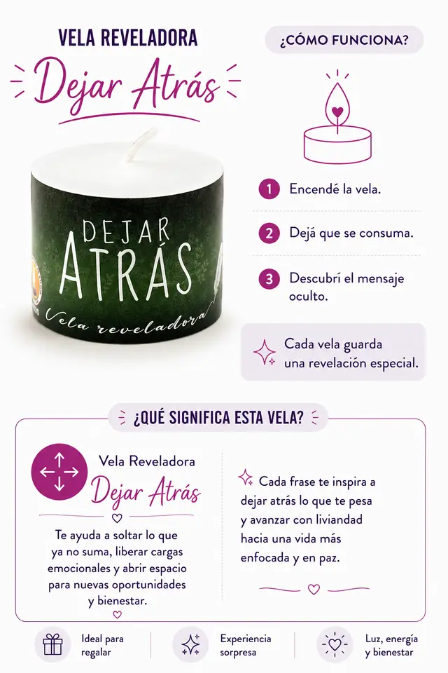 Velita reveladora Dejar atrás