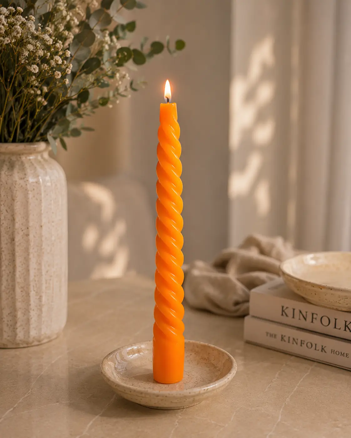 Velas Torneadas x6 Naranja