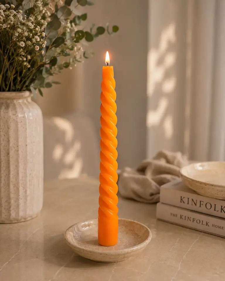 Velas Torneadas x6 Naranja