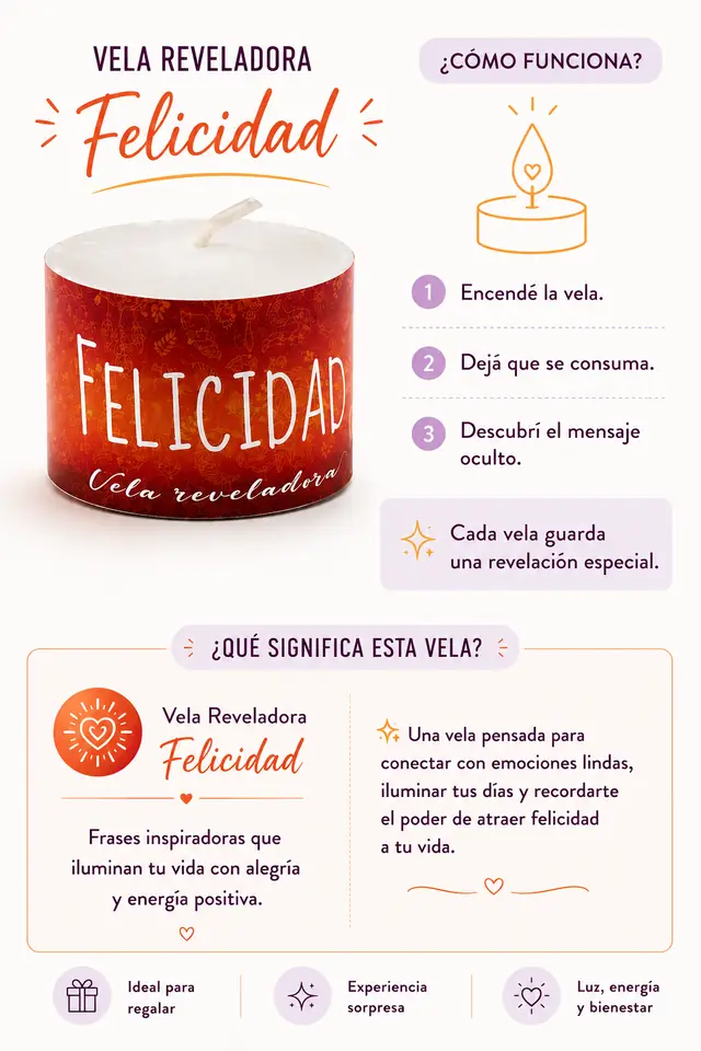 Velita reveladora Felicidad