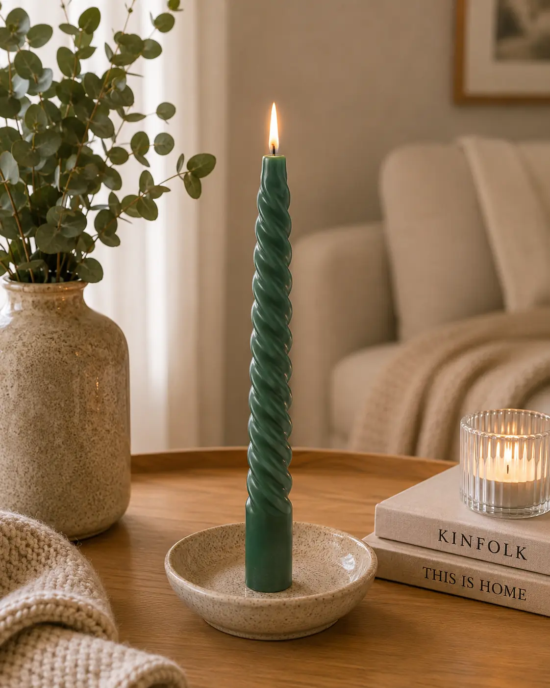 Velas Torneadas x6  Verde