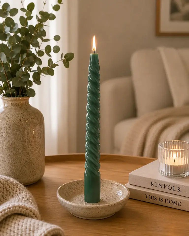 Velas Torneadas x6  Verde