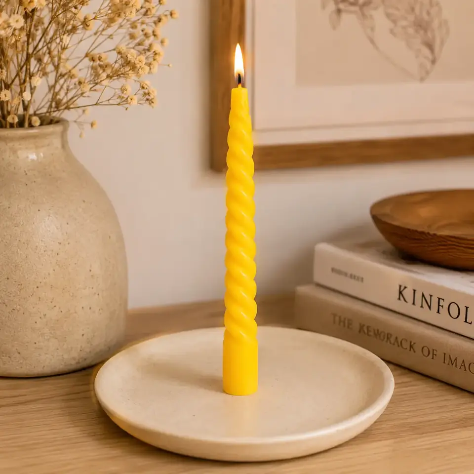 Velas torneadas x6 amarilla