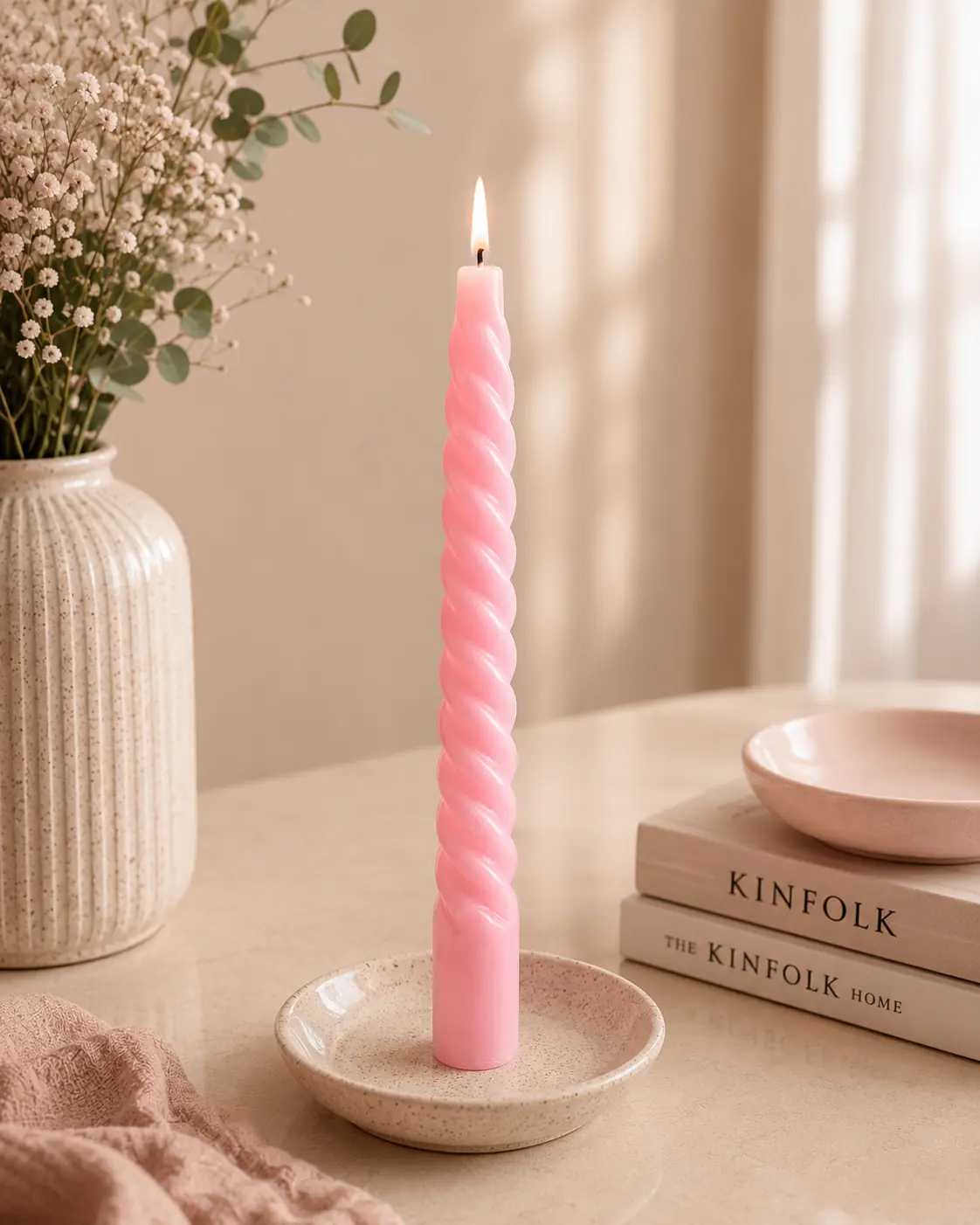 Velas Torneadas x6 Rosada