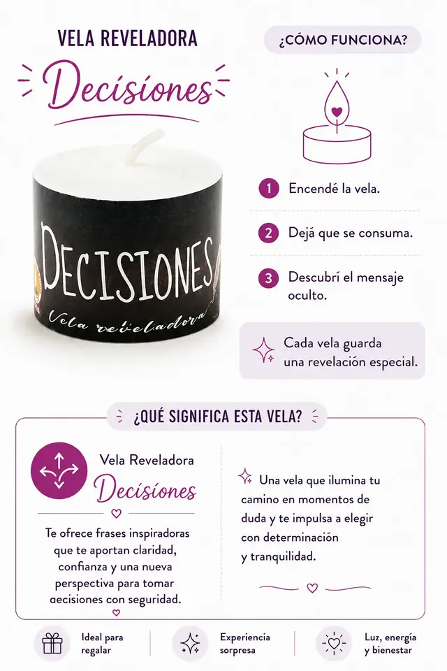 Velita reveladora Decisiones