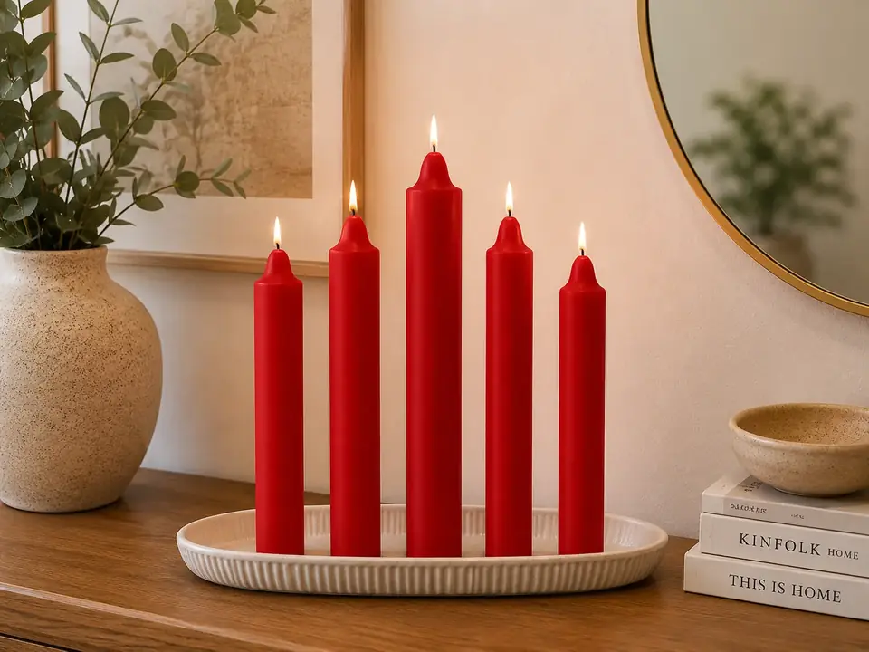 Vela Segura Lisa x12 Rojo