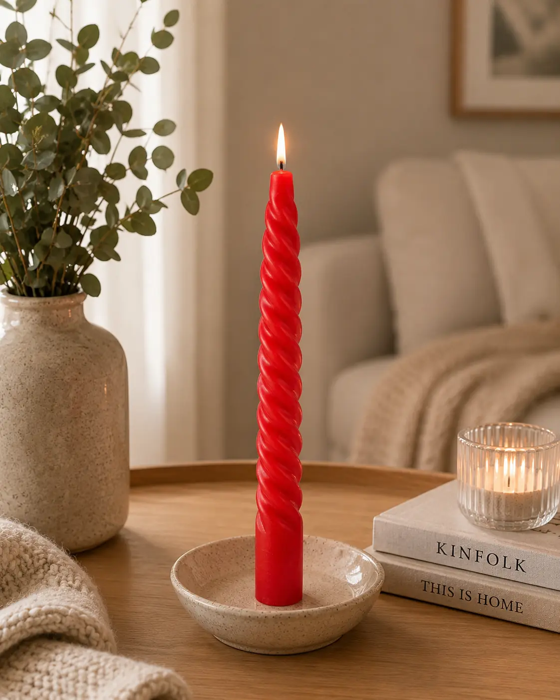 Velas Torneadas x6 Roja