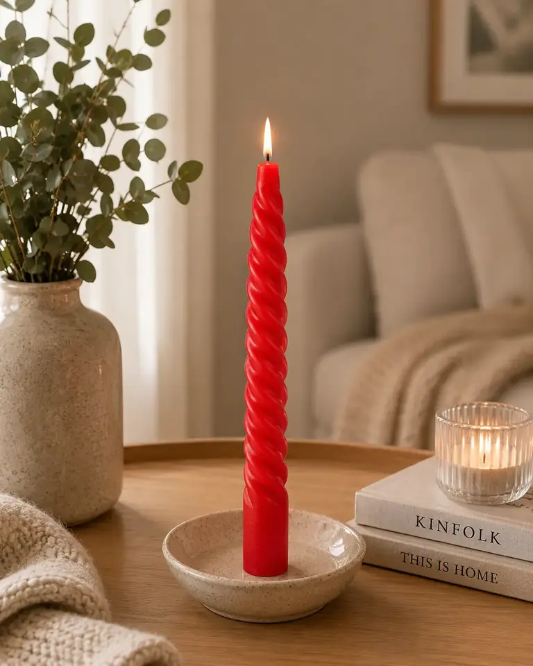 Velas Torneadas x6 Roja