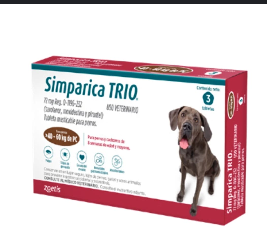 Simparica trio 40 a 60 kg