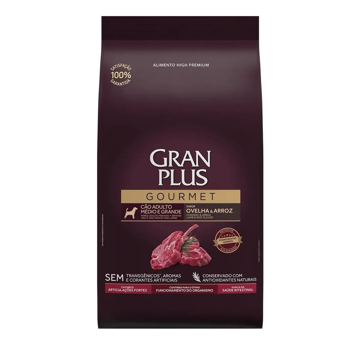 Gran Plus Gourmet Raza Mediana y Grande Cordero y Arroz 16.5 kg