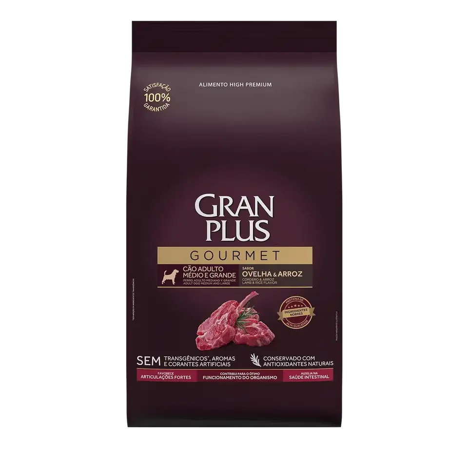 Gran Plus Gourmet Raza Mediana y Grande Cordero y Arroz 16.5 kg
