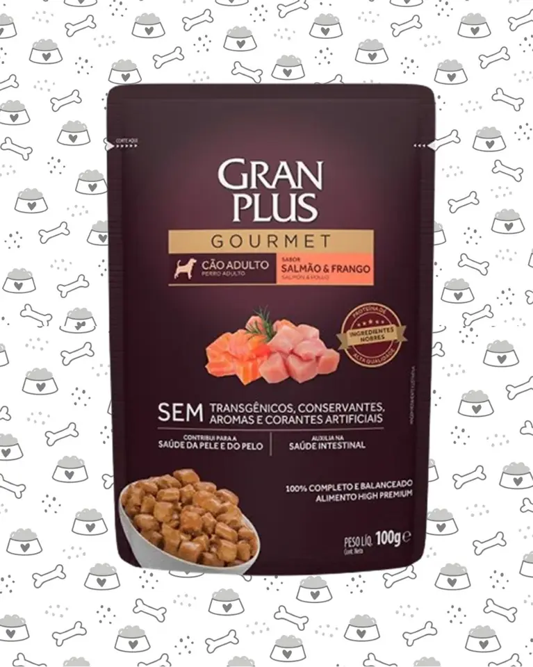 SACHET GRAN PLUS PERRO 100G SALMON POLLO