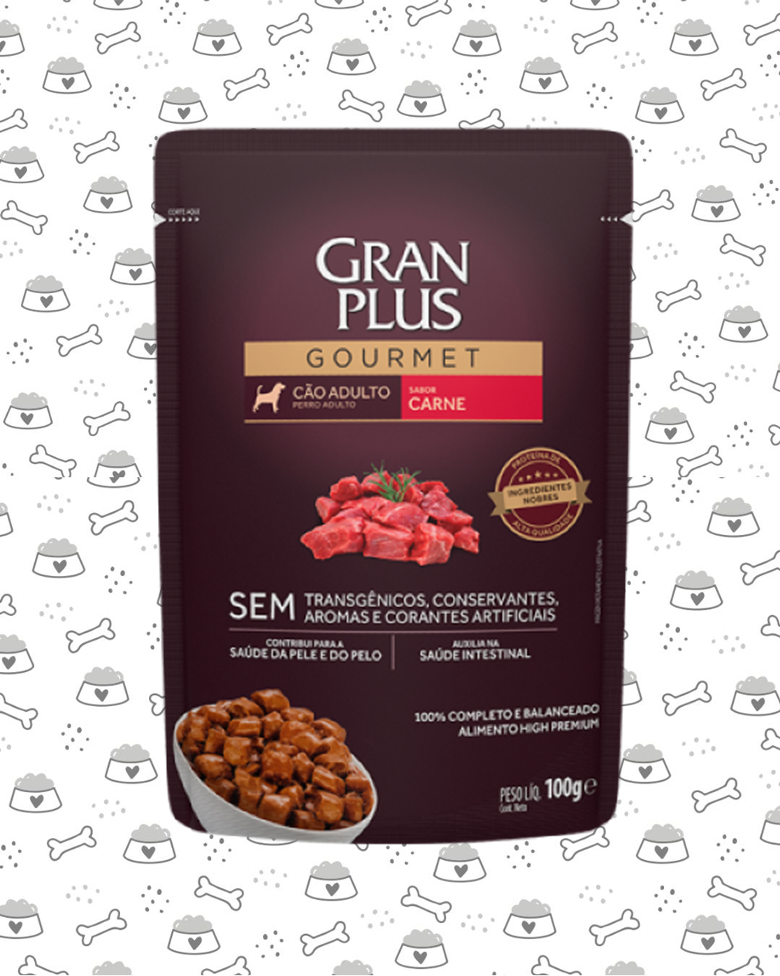 SACHET GRAN PLUS PERRO 100G CARNE