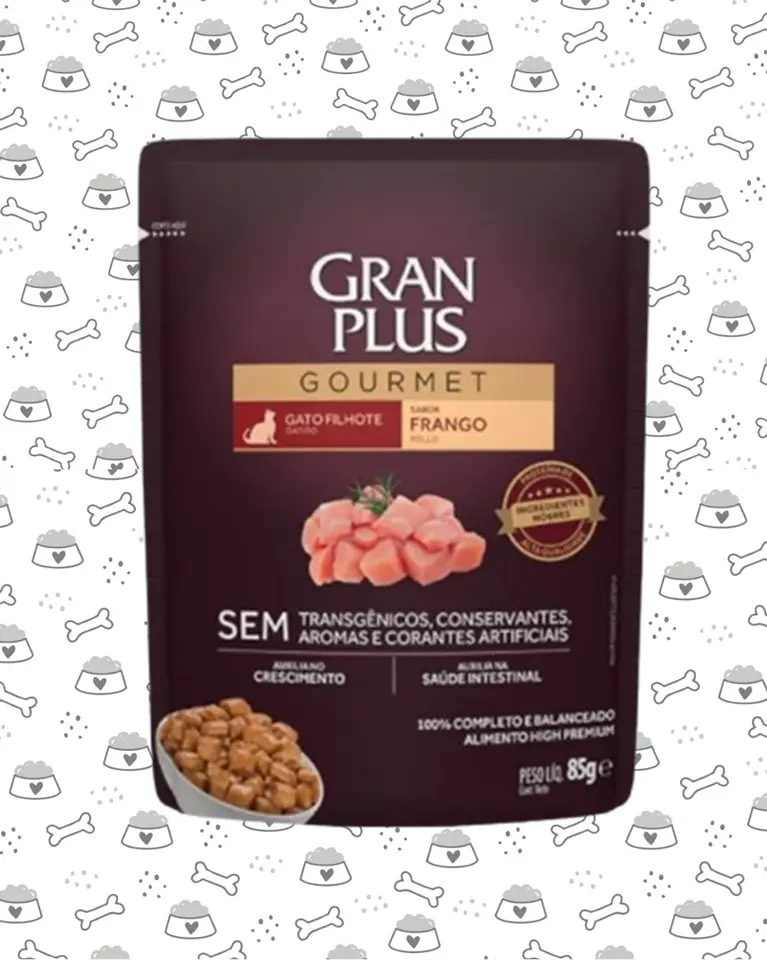 SACHET GRAN PLUS GATO CACHO 85G POLLO