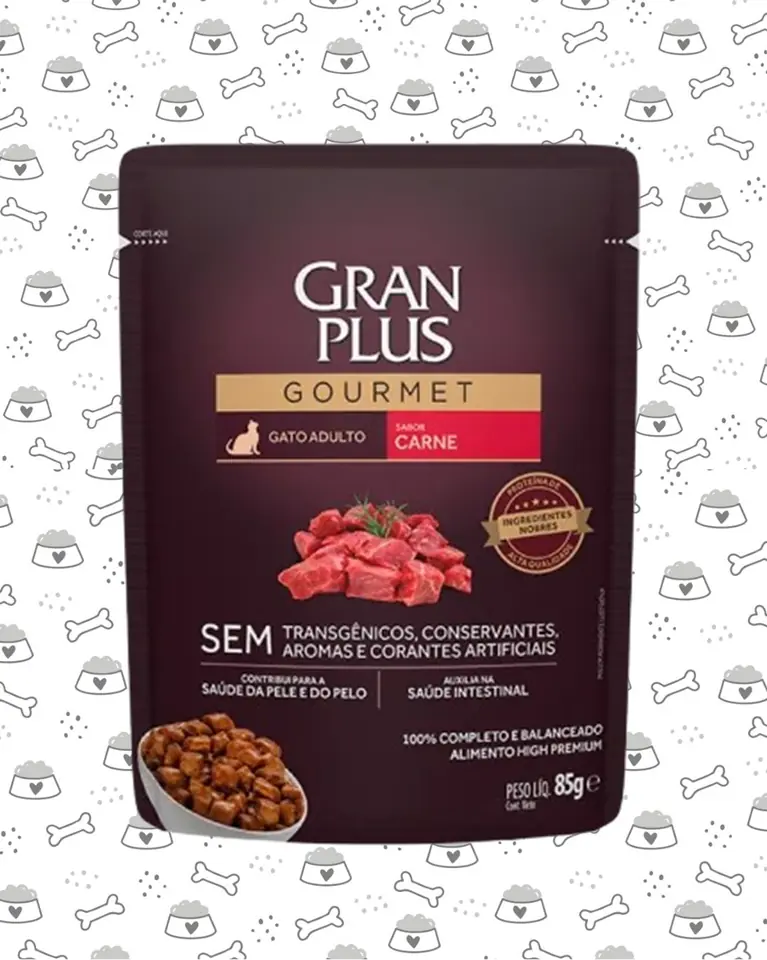 SACHET GRAN PLUS GATO 85G CARNE