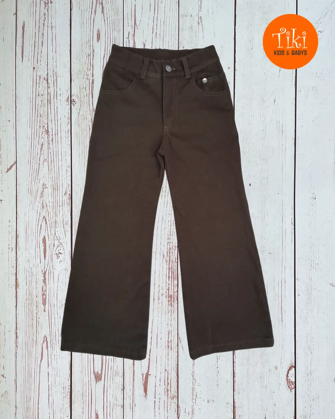Pantalón wide niña gabardina