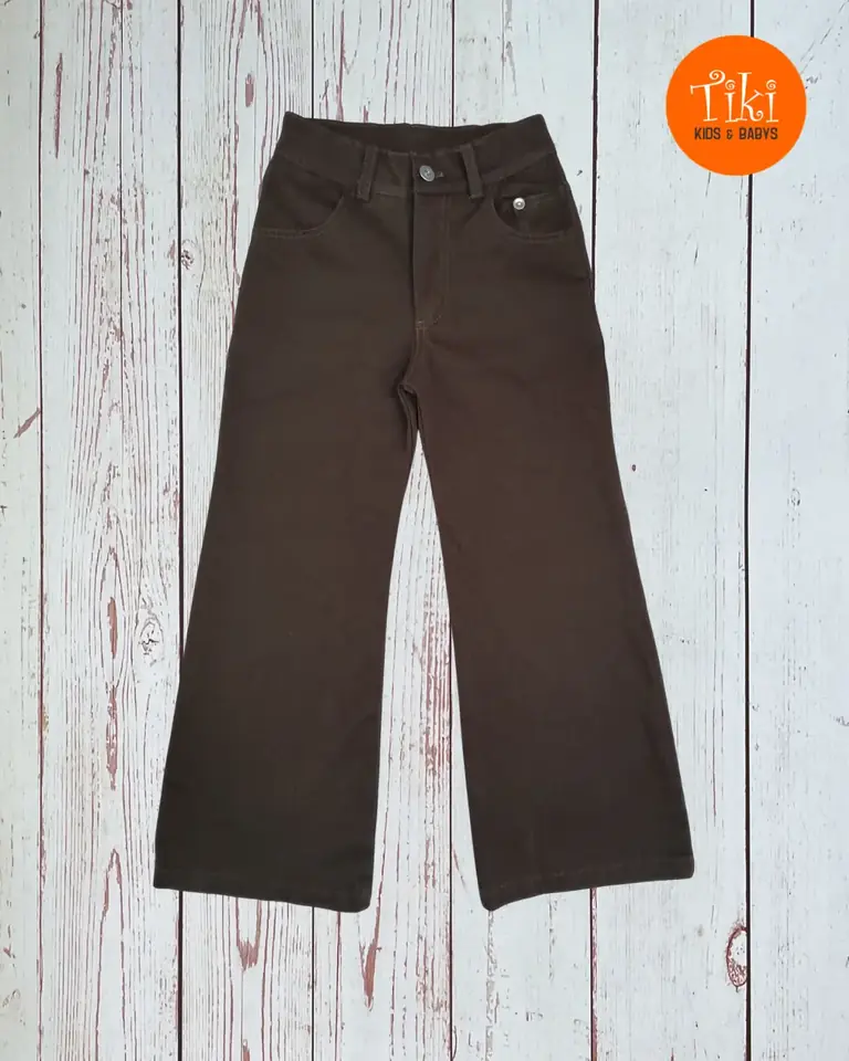 Pantalón wide niña gabardina