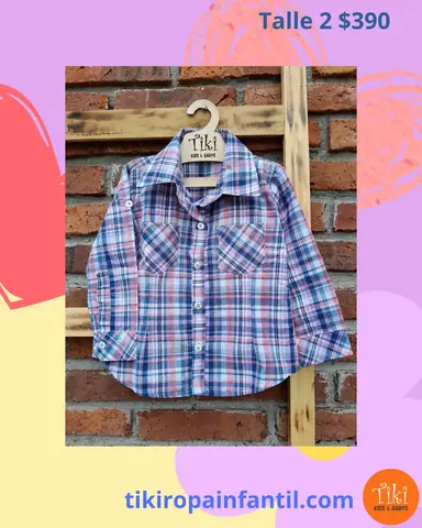 Camisa niña cuadros690