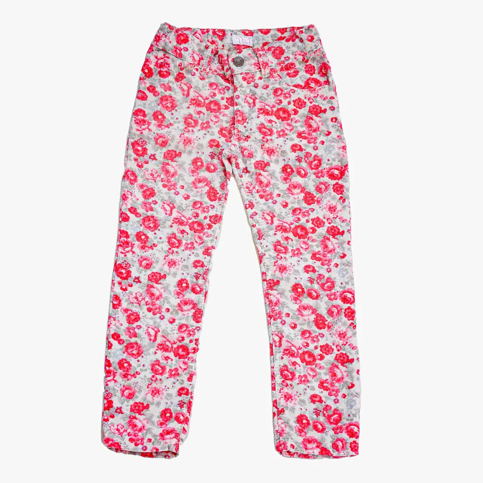 Pantalón en Pana Floreado Niña