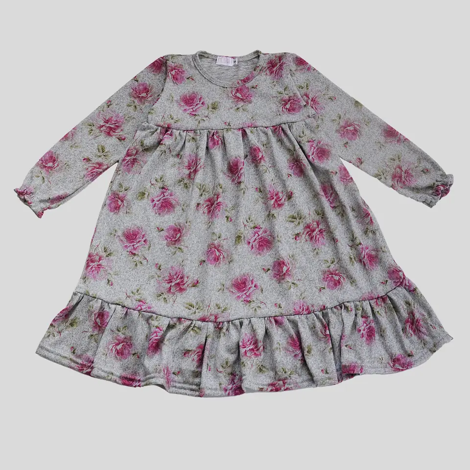 Vestido en Lanilla Floreado Niña
