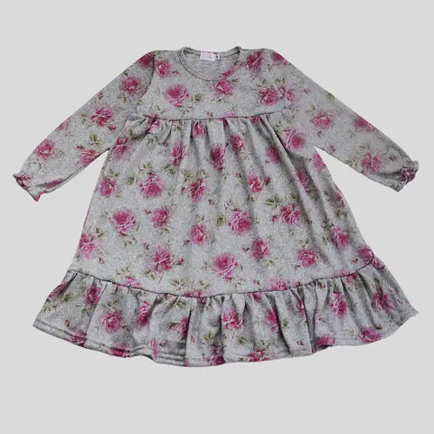 Vestido en Lanilla Floreado Niña