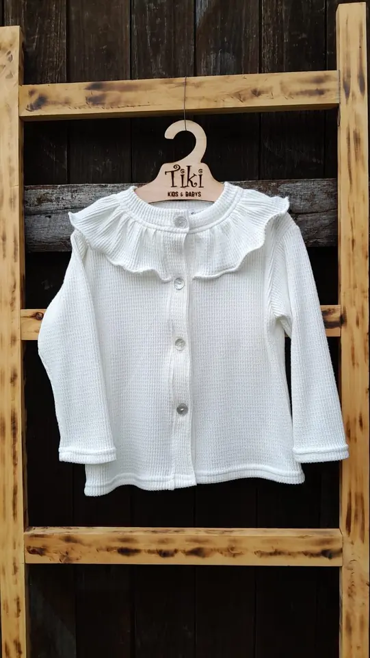Saco chenille punto panal para niña