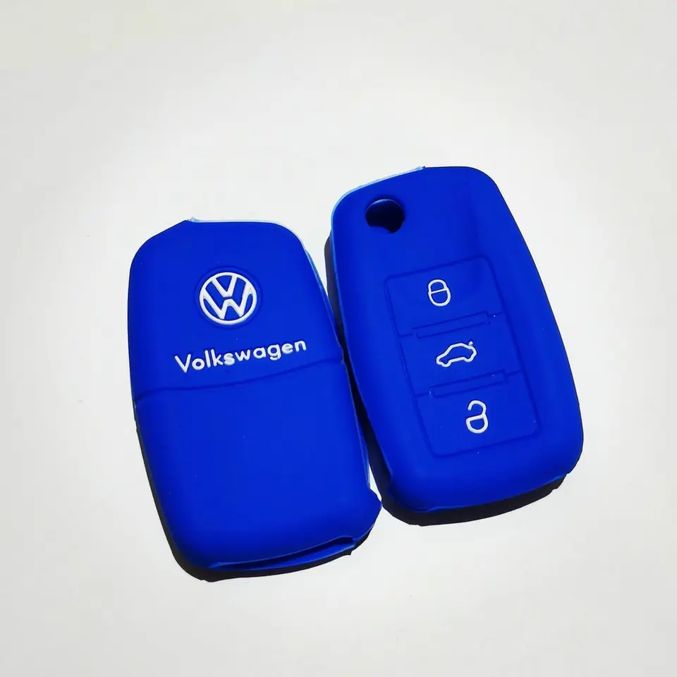 Protecor de Silicona Volkswagen - 3 botones azul-
