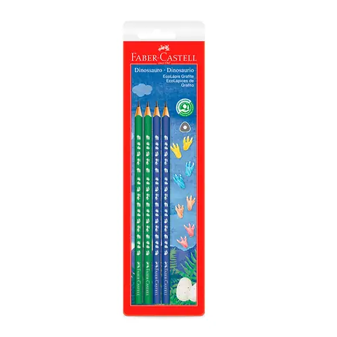 Blister Lapices de Escribir Dinosaurios x4 Faber-Castell