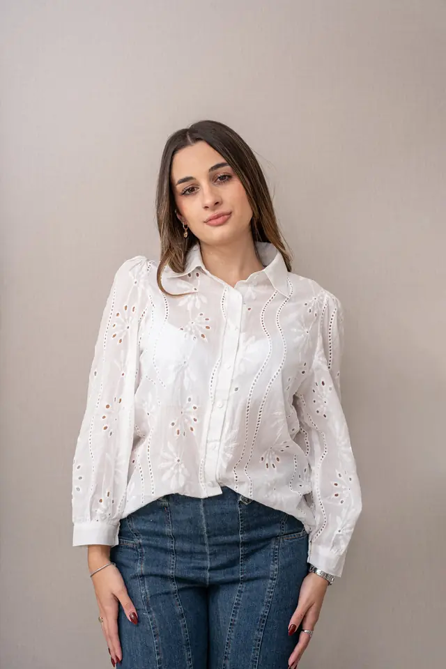 Camisa Broderie