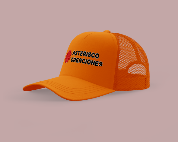 Gorro estilo trucker Naranja Fluo
