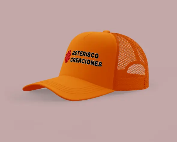 Gorro estilo trucker Naranja Fluo
