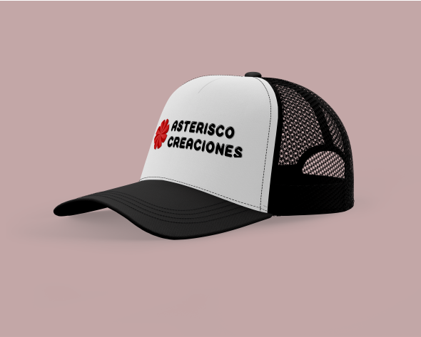 Gorro estilo trucker Negro Blanco Negro