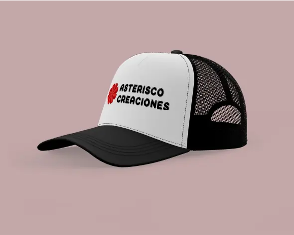 Gorro estilo trucker Negro Blanco Negro