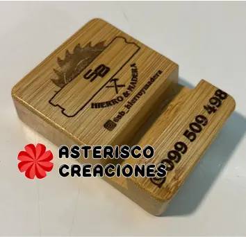 Soporte para celular de bamboo