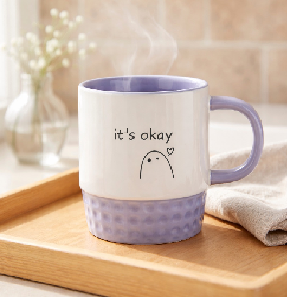 Taza apilable de cerámica