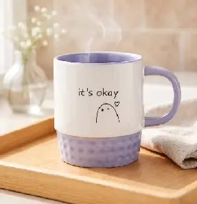 Taza apilable de cerámica