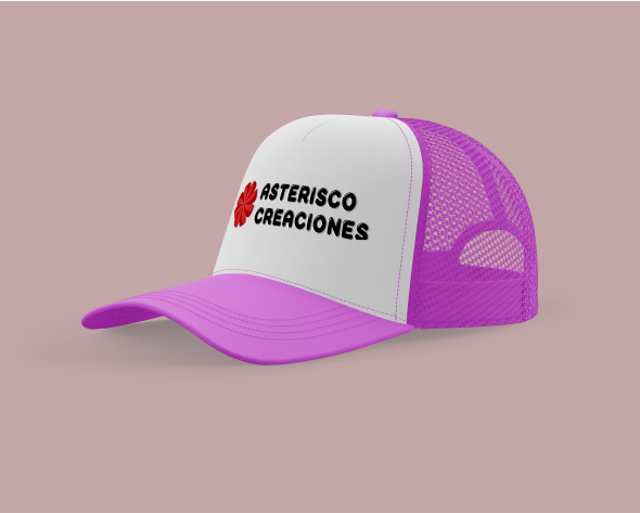 Gorro estilo trucker Rosado, Blanco, Rosado