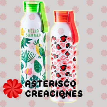 Botella tapa roja