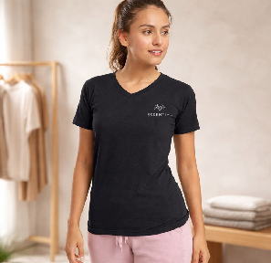 Camiseta Dama V negra