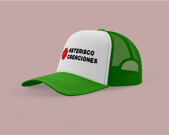 Gorro estilo trucker Verde, Blanco, Verde