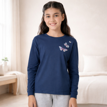 Remera manga larga de niño Azul Marino