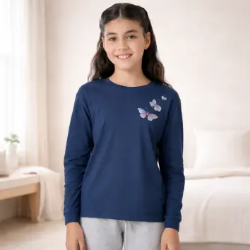 Remera manga larga de niño Azul Marino