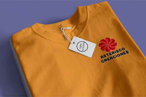 Remera naranja de algodon
