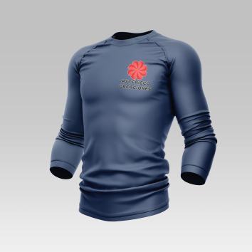 Remera manga larga azul marino de algodon